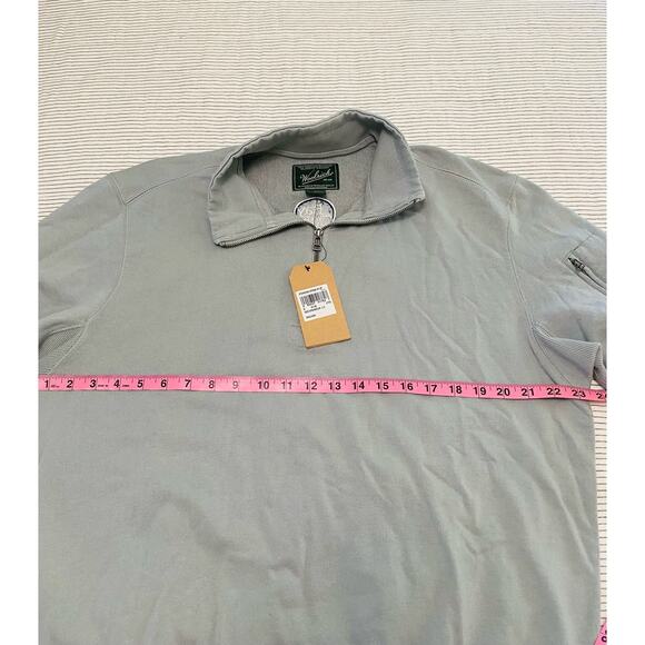 New Woolrich Mens Standing Stone Half Zip Arm Pocket Sweater Size Large Outdoor - Picture 2 of 8